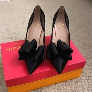 Kate Spade Black Satin Pumps